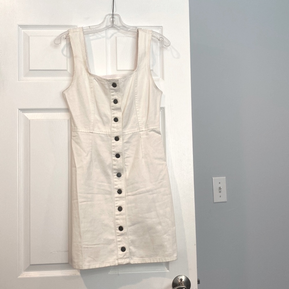 White button up dress